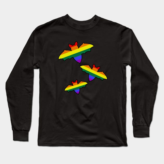 LGBTQ Halloween Bats Long Sleeve T-Shirt by LunaMay